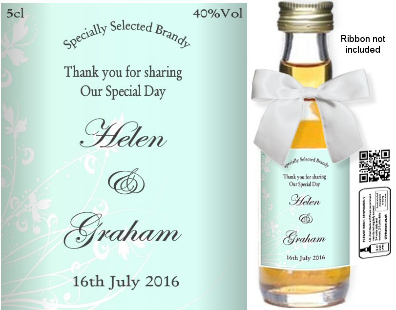Personalised Alcohol Miniatures | Wedding Favour Label 24 - Click Image to Close